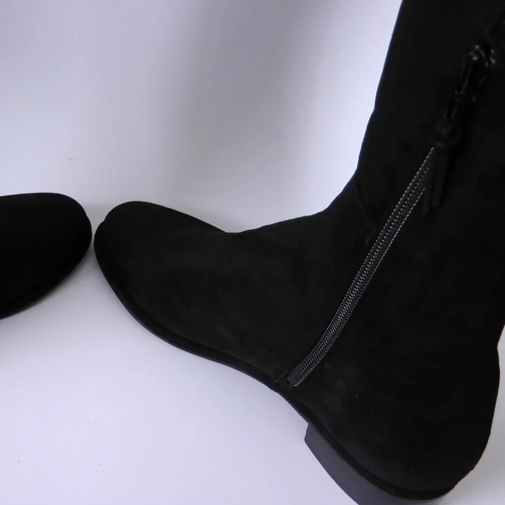 Stuart Weitzman Allgood Suede Over the Knee Boots, Black, 8.5M